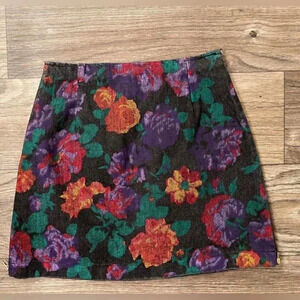 Bongo 90s vintage denim floral mini skirt retro girly school